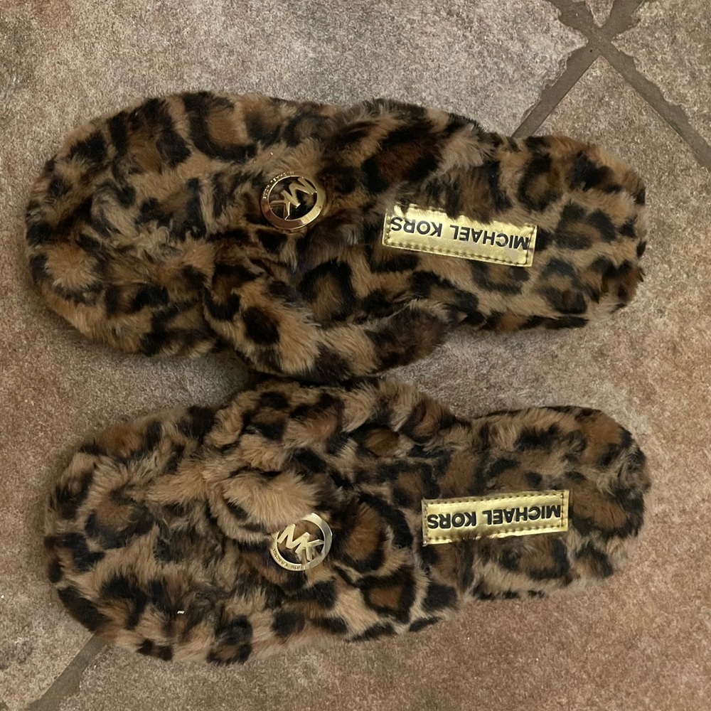 Michael Kors Leopard Fur Slippers